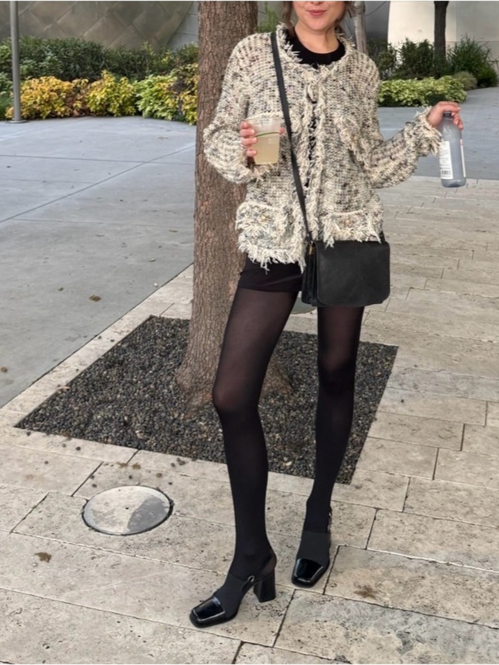 Textured Fringe Knit Cardigan in Cream, blue, black